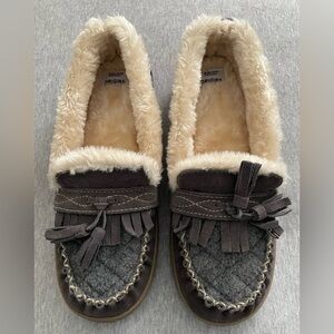 Earth Origins Women’s Sz 9-10 Large Grey Yukon Yasmine Faux Fur Lined Slippers